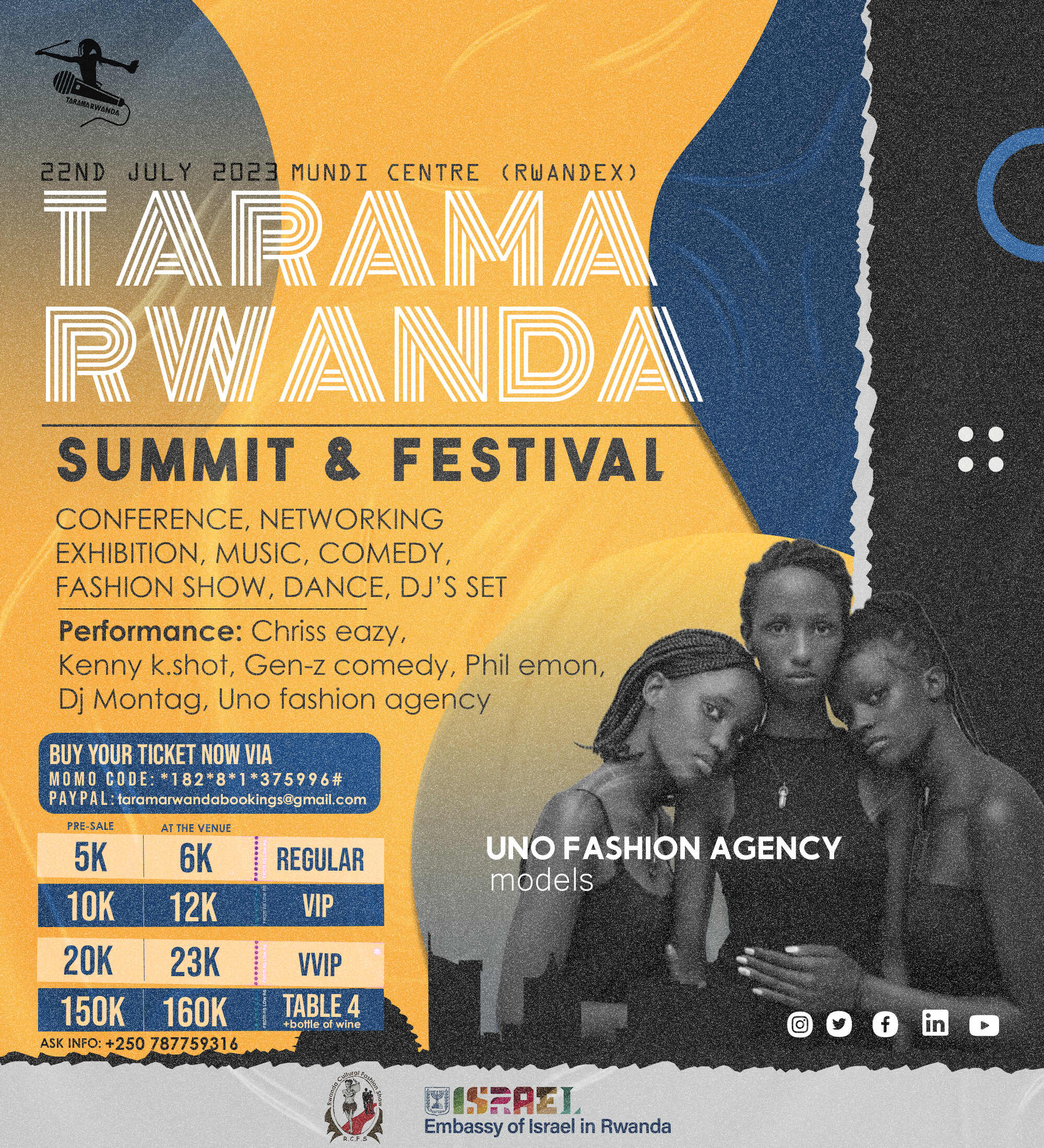 Uno Fashion Models Tarama Rwanda Festival. 