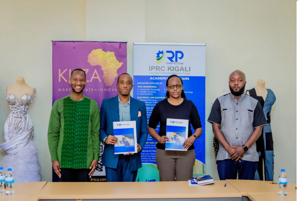 In the photo, second from the right is Dr. Alice Ikuzwe, Deputy Principal in Charge of Academics and Training at RP-IPRC Kigali, and Mr. Maximilien Kolbe Uwayo Hategekimana, Chief Executive Officer of Kuza Africa Ltd after signing the MOU [Photo Crediti: Kuza Africa]