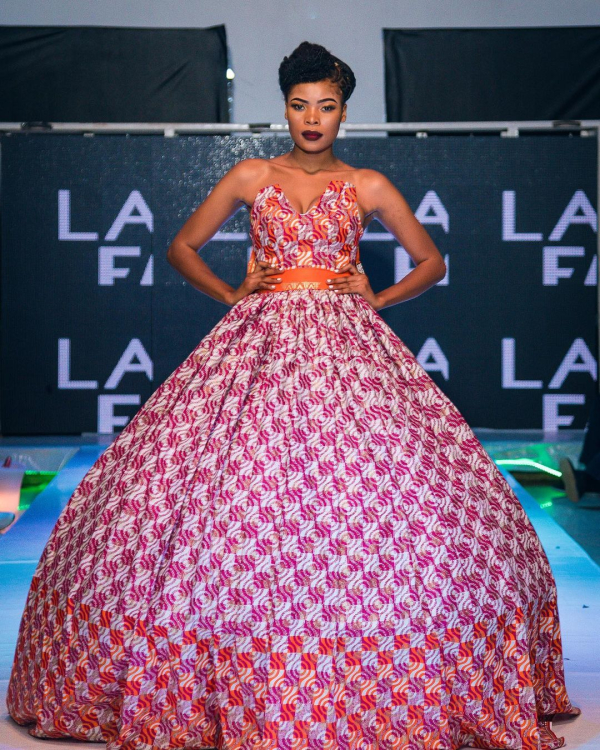 [PHOTO: Female runway model on the stage of the La Femme Fashion Show in the recent edition]