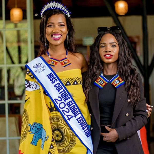 FROM RIGHT- Lorraine Kljajic, CEO of Miss Culture Global, the visionary behind this continental pageant with the winner of the Miss Culture Global Eswatini 2024