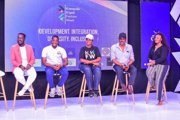 PHOHO: John Bunyeshuli CEO &amp; founder of Kigali Fashion Week - 2nd from the Right in Kampala - Kigali Fashion week 2023