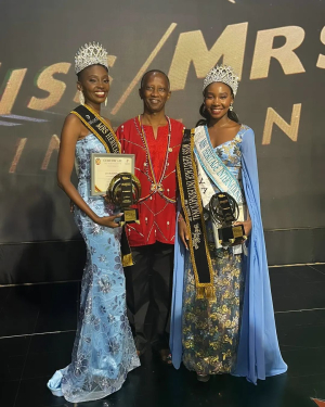 [PHOTO: From left, Mrs Heritage International Kenya 2023 Cynthia Kimathi, Ambassador of Kenya to Thailand H.E Kimwole Kiptiness and Miss Heritage International Kenya 2023 Prudence Tendwa]